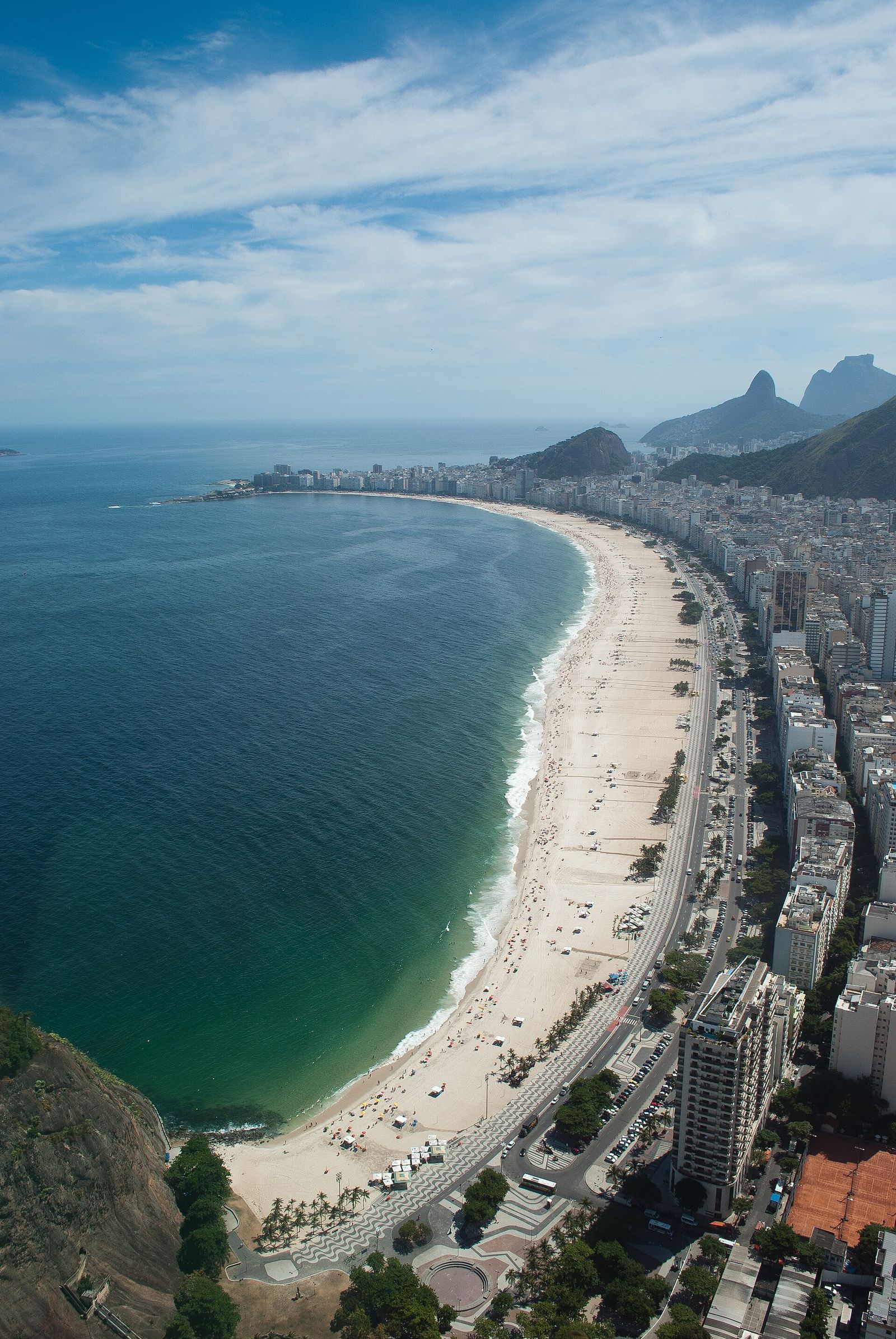 Copacabana beach and its promenade in Rio de Janeiro