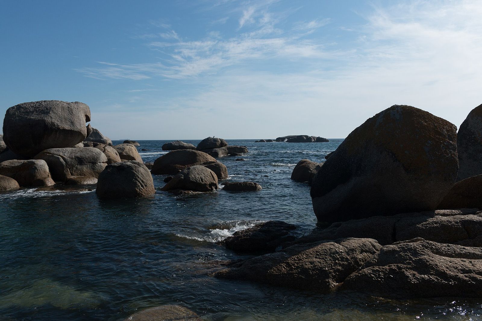 A secluded cove reached on foot