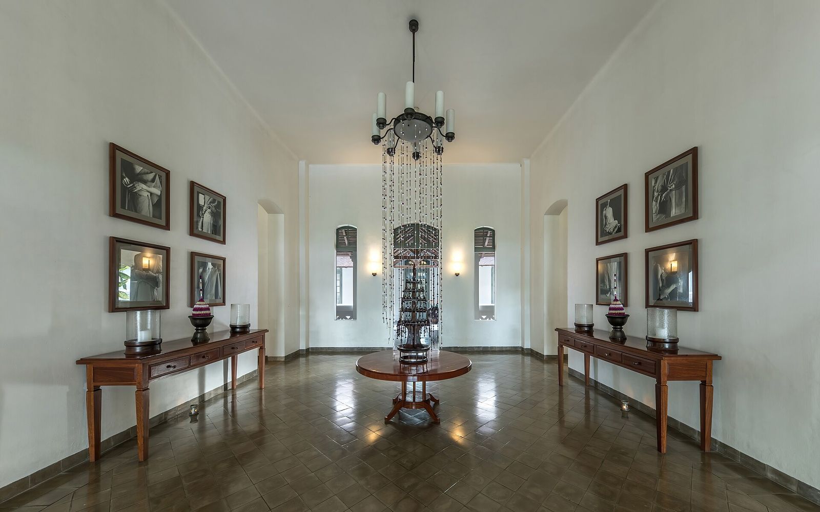 The lobby of a small boutique hotel