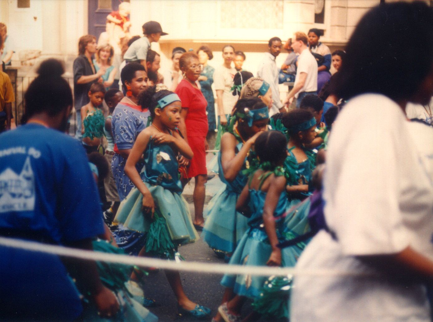 Costumed performers at the Notting Hill Carnival in London